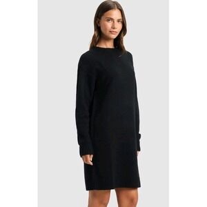 Cozy Earth Women's Brooklyn Sweater Dress  M Quiet Luxury Cottagecore Black Soft